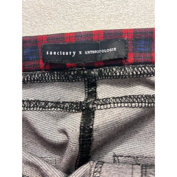 Sanctuary x Anthropologie Plaid Skinny Pull-On Pants Women’s Medium - Picture 5 of 7